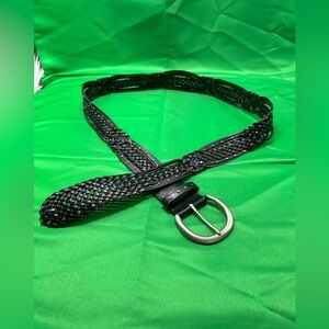 Chic Black Braided Belt with Silver Buckle by Aimee Lynn